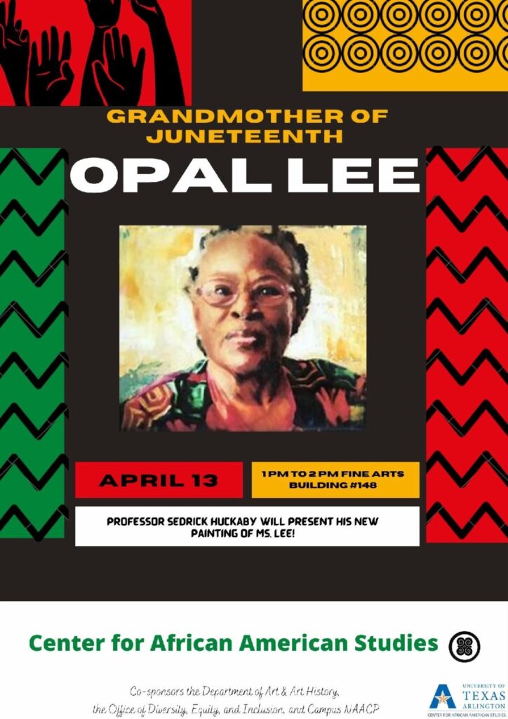 Dr Opal Lee lecture flyer