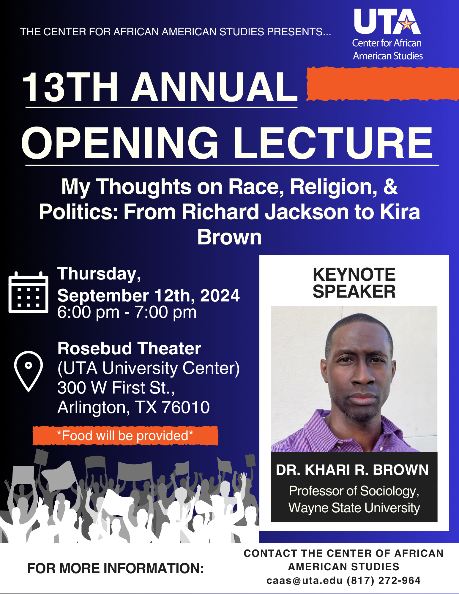 13th Annual Opening Lecture flyer